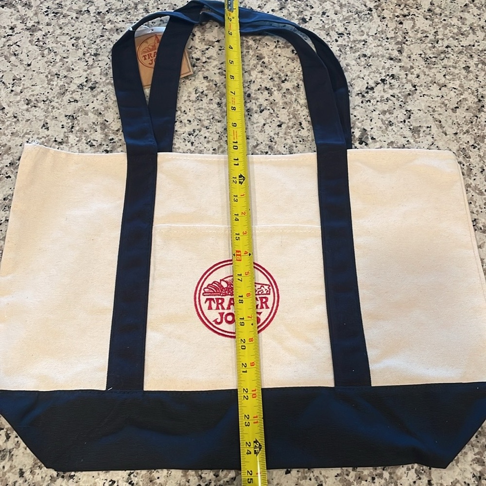 Custom Trader Joe’s large canvas tote bag, sunflowers, butterflies, flowers NWT - Picture 6 of 8